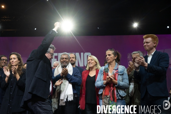 Jean-Luc Mélenchon en meeting.