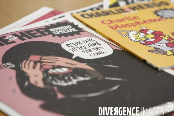 Conference de presse de charlie hebdo avant le debut du proces des caricatures contre mahomet