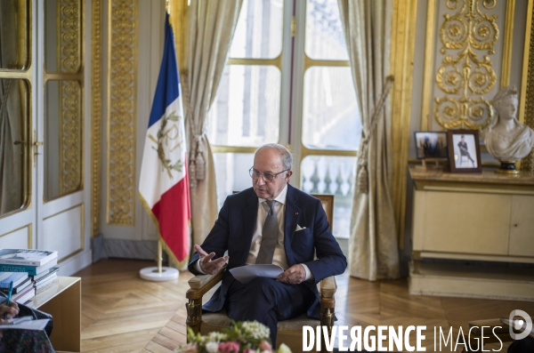 Portrait de laurent fabius, president du conseil constitutionnel.