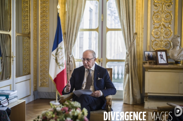 Portrait de laurent fabius, president du conseil constitutionnel.