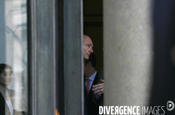 Jacques chirac recoit son homologue egyptien, le president hosni moubarak