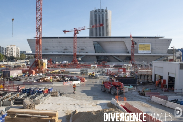 Chantier de la future gare de la porte Maillot