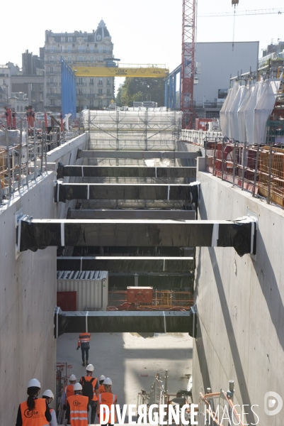 Chantier de la future gare de la porte Maillot