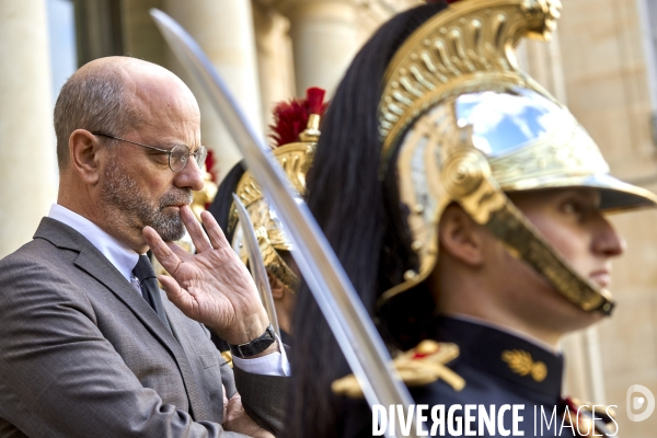 Emmanuel Macron, reception du president colombien Ivan  DUQUE