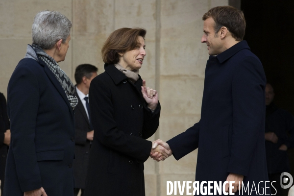Cérémonie militaire présidée par Emmanuel MACRON aux Invalides.