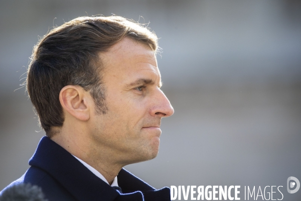 Cérémonie militaire présidée par Emmanuel MACRON aux Invalides.