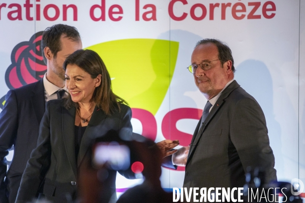 Anne HIDALGO et François Hollande à la fête de la rose de  Vénarsal à Malemort.