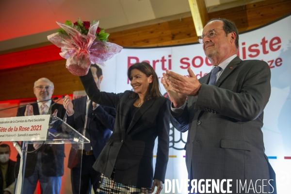 Anne HIDALGO et François Hollande à la fête de la rose de  Vénarsal à Malemort.