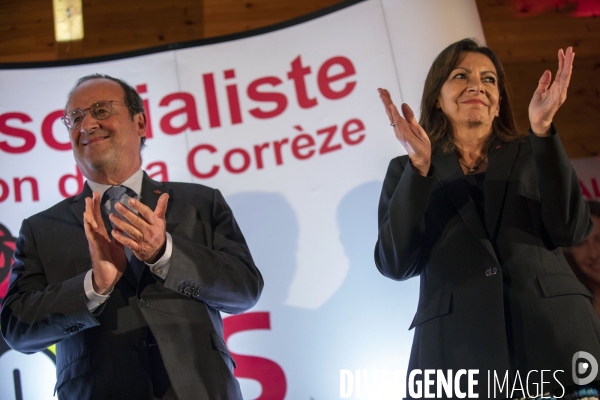 Anne HIDALGO et François Hollande à la fête de la rose de  Vénarsal à Malemort.