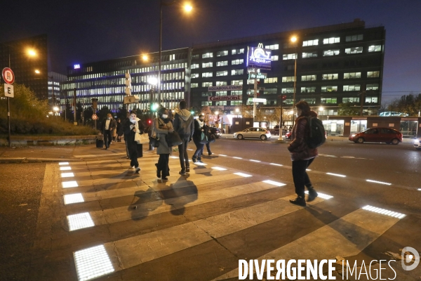 Marquage au sol lumineux porte de sevres