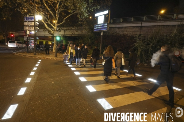 Marquage au sol lumineux porte de sevres