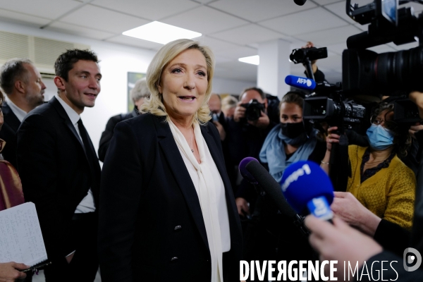 Inauguration du QG de la campagne presidentielle de 2022 de Marine Le Pen