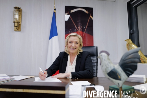 Inauguration du QG de la campagne presidentielle de 2022 de Marine Le Pen