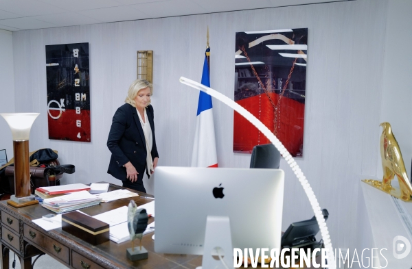 Inauguration du QG de la campagne presidentielle de 2022 de Marine Le Pen