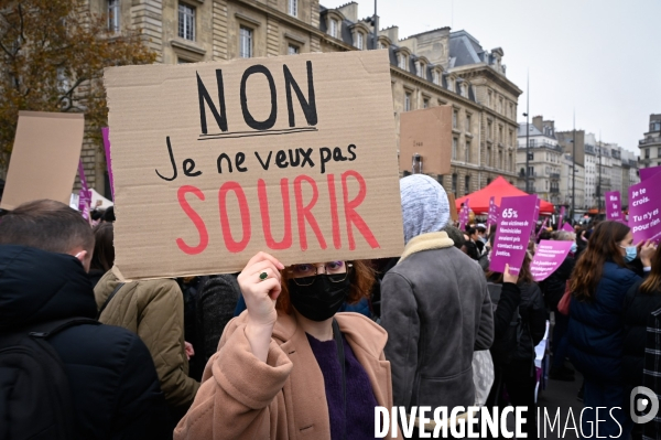 Manifestation contre les violences sexistes et sexuelles, à Paris le 20 novembre 2021. International women sday in Paris.