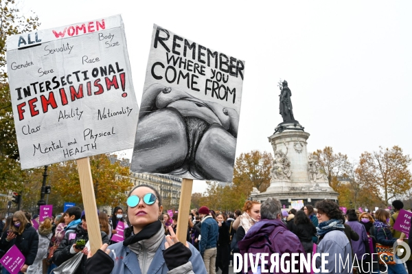 Manifestation contre les violences sexistes et sexuelles, à Paris le 20 novembre 2021. International women sday in Paris.