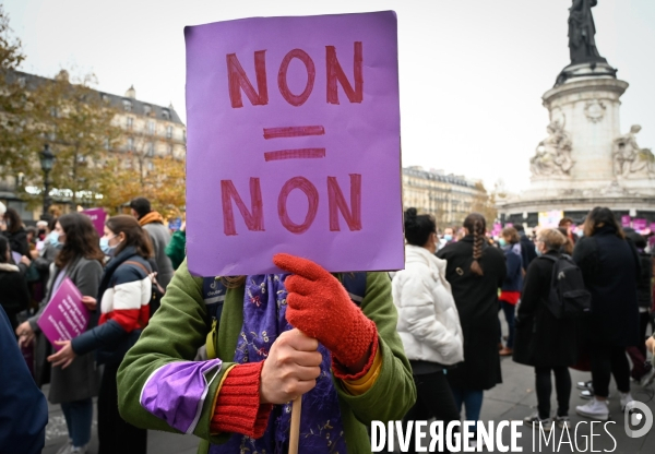 Manifestation contre les violences sexistes et sexuelles, à Paris le 20 novembre 2021. International women sday in Paris.