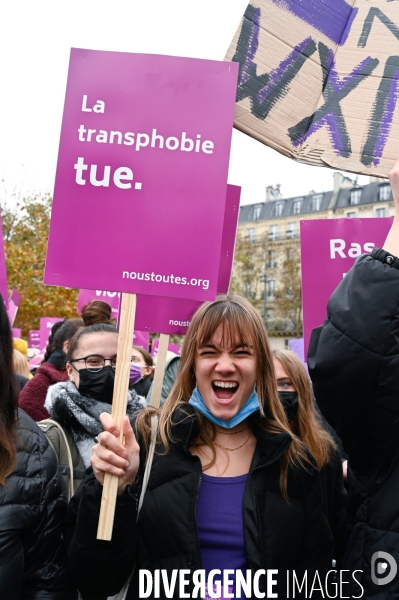 Manifestation contre les violences sexistes et sexuelles, à Paris le 20 novembre 2021. International women sday in Paris.