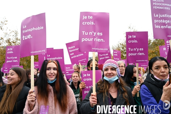 Manifestation contre les violences sexistes et sexuelles, à Paris le 20 novembre 2021. International women sday in Paris.