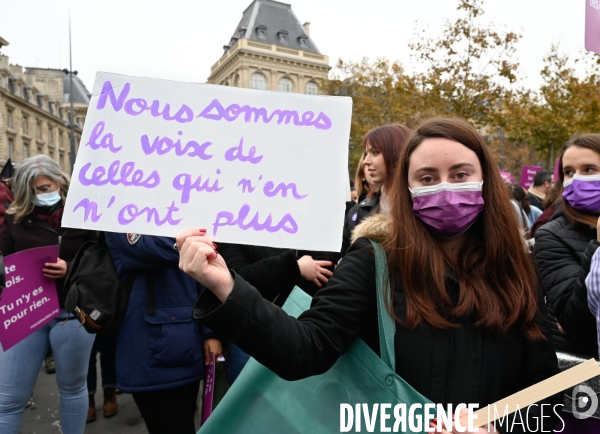 Manifestation contre les violences sexistes et sexuelles, à Paris le 20 novembre 2021. International women sday in Paris.