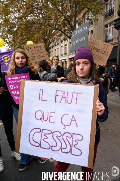 Manifestation contre les violences sexistes et sexuelles, à Paris le 20 novembre 2021. International women sday in Paris.