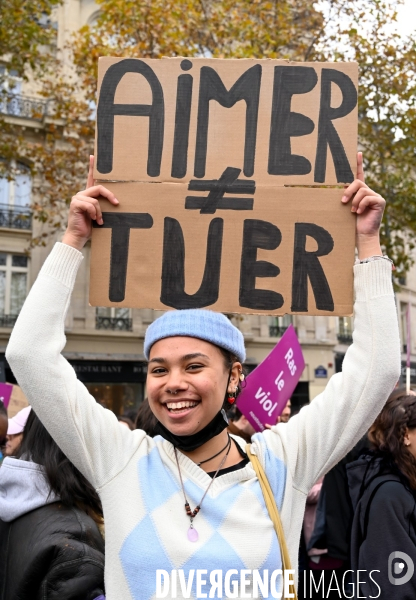 Manifestation contre les violences sexistes et sexuelles, à Paris le 20 novembre 2021. International women sday in Paris.