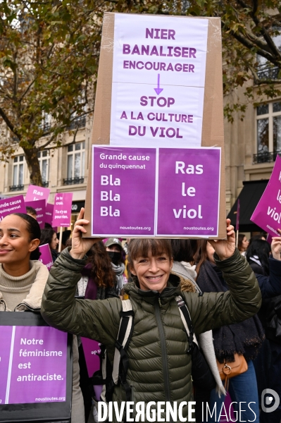 Manifestation contre les violences sexistes et sexuelles, à Paris le 20 novembre 2021. International women sday in Paris.