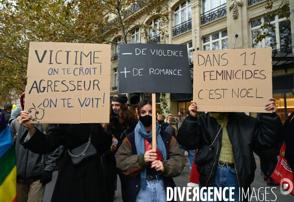 Manifestation contre les violences sexistes et sexuelles, à Paris le 20 novembre 2021. International women sday in Paris.