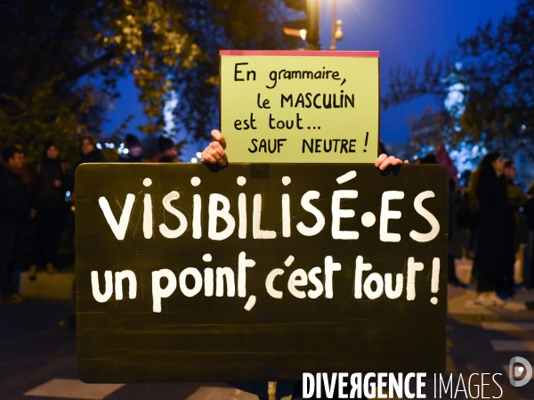 Manifestation contre les violences sexistes et sexuelles, à Paris le 20 novembre 2021. International women sday in Paris.