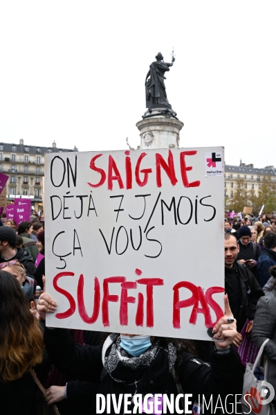 Manifestation contre les violences sexistes et sexuelles, à Paris le 20 novembre 2021. International women sday in Paris.