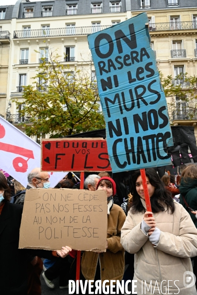 Manifestation contre les violences sexistes et sexuelles, à Paris le 20 novembre 2021. International women sday in Paris.