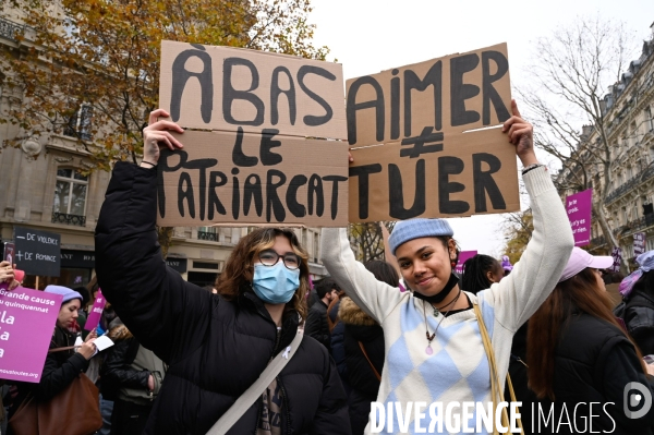 Manifestation contre les violences sexistes et sexuelles, à Paris le 20 novembre 2021. International women sday in Paris.