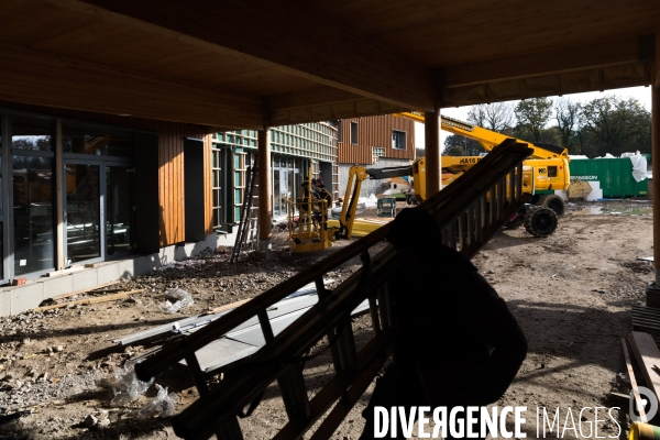Chantier bois-paille d un lycée en Vendée