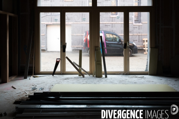 Chantier bois-paille d un lycée en Vendée