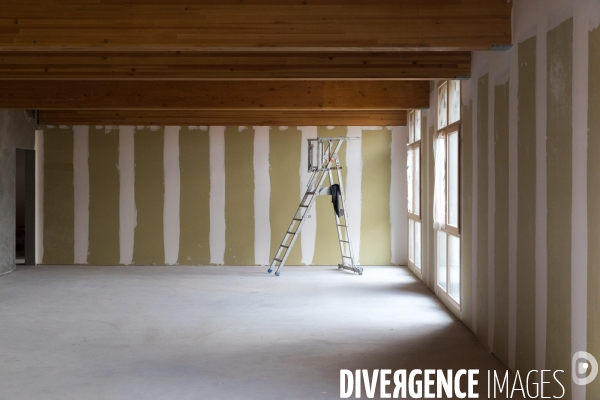 Chantier bois-paille d un lycée en Vendée