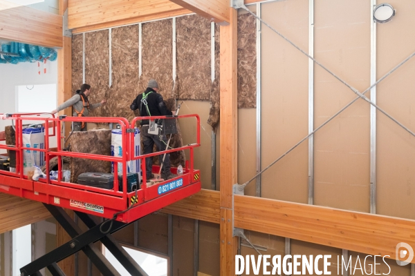 Chantier bois-paille d un lycée en Vendée