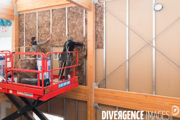 Chantier bois-paille d un lycée en Vendée