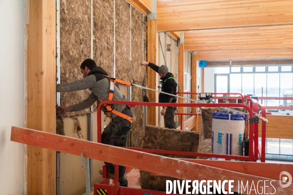 Chantier bois-paille d un lycée en Vendée