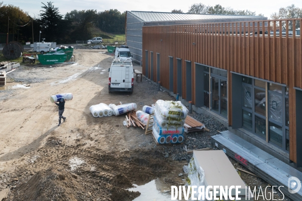 Chantier bois-paille d un lycée en Vendée