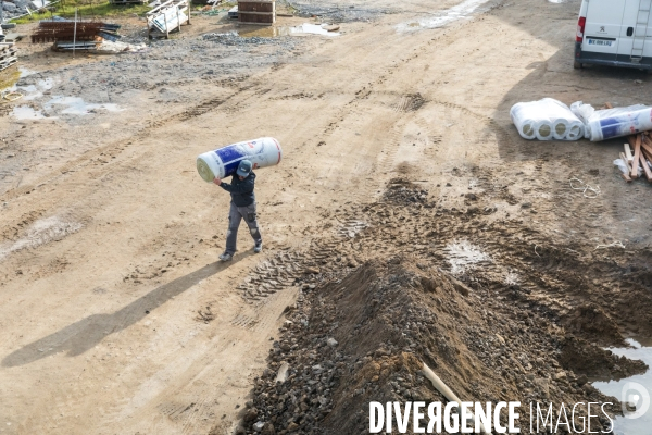 Chantier bois-paille d un lycée en Vendée