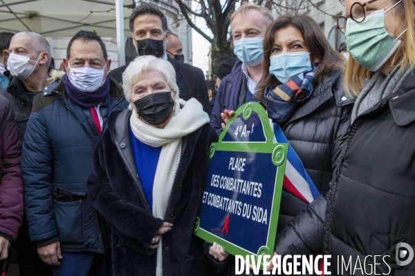 Anne HIDALGO inaugure  la Place des Combattantes et Combattants du sida.