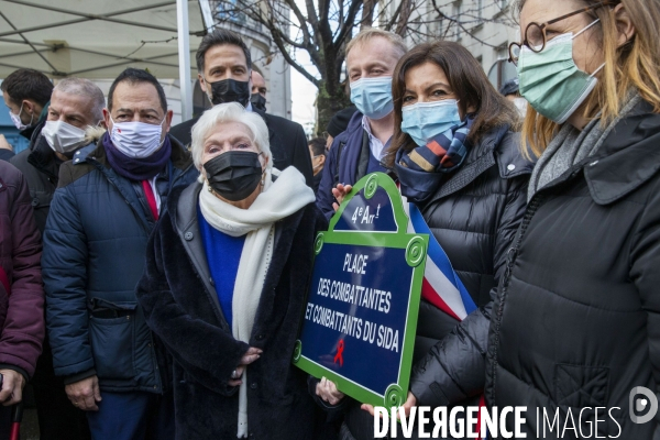 Anne HIDALGO inaugure  la Place des Combattantes et Combattants du sida.