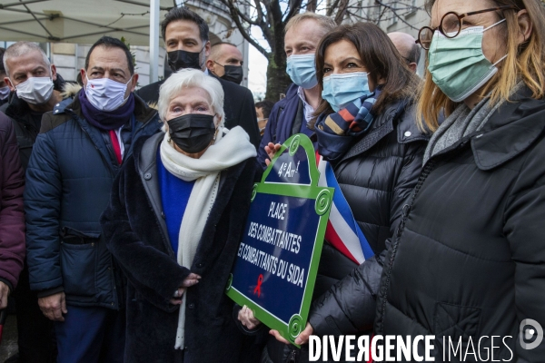 Anne HIDALGO inaugure  la Place des Combattantes et Combattants du sida.