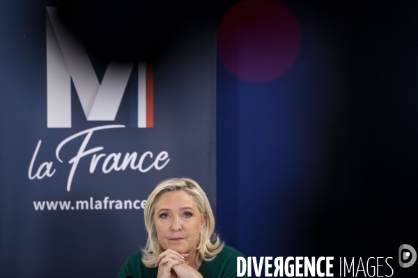 Conférence de presse de Marine Le PEN sur le chiffrage de ses mesures sur l iimmigration.