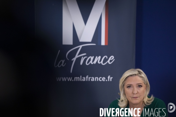 Conférence de presse de Marine Le PEN sur le chiffrage de ses mesures sur l iimmigration.