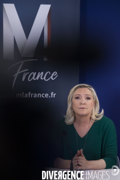 Conférence de presse de Marine Le PEN sur le chiffrage de ses mesures sur l iimmigration.