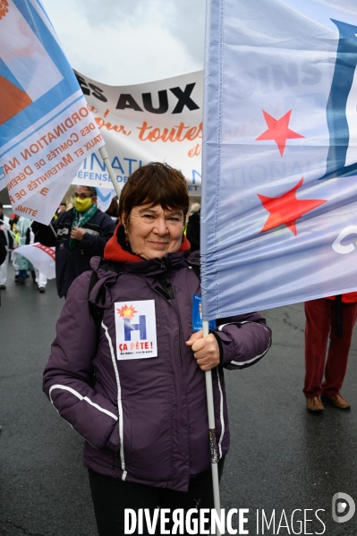 Manifestation des soignants à Paris pour denoncer le manque de moyens dans l hopital public. Caregivers demonstration for the public hospital.