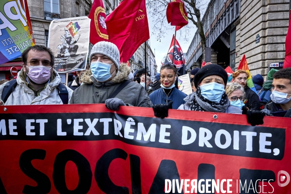 Manifestation AntiFa et contre le meeting d Eric Zemmour à Paris