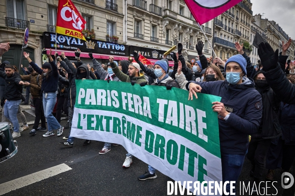 Manifestation AntiFa et contre le meeting d Eric Zemmour à Paris