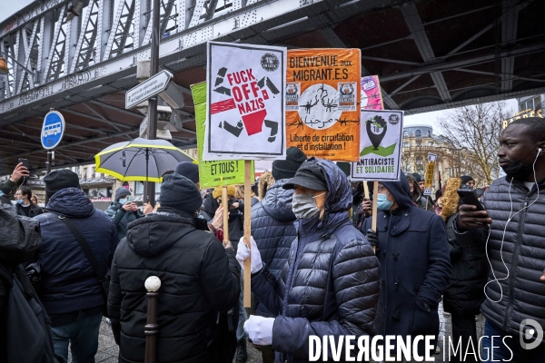 Manifestation AntiFa et contre le meeting d Eric Zemmour à Paris